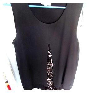 Women's Black Sequin Tunic Top